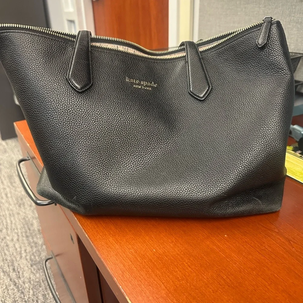 kate spade black pebbled leather tote